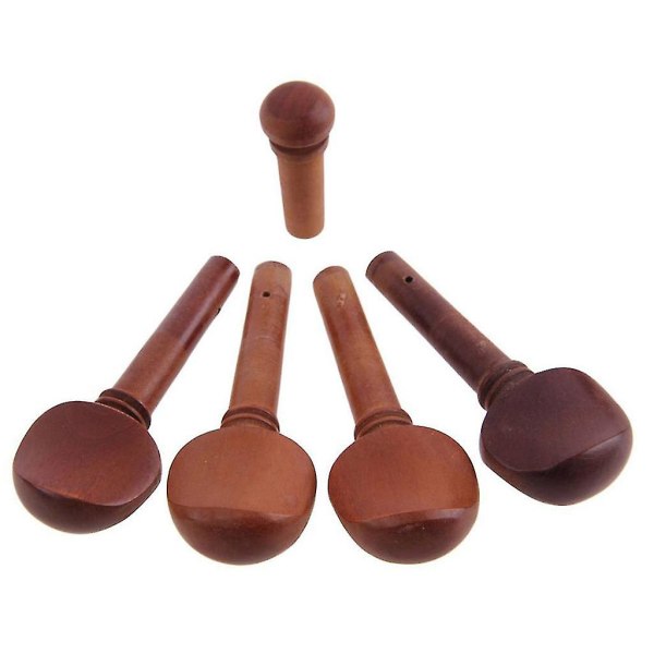 4/4 Violin Hagestøtte Halestykke Fintuner Tuning Peg Tailgut Endpin Strings（som beskrevet，Brun）