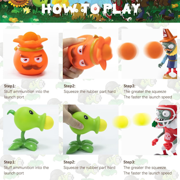 Plants vs Zombies Leksaker 12 st vs PVZ Actionfigurer Set Spel Perfekt Födelsedag Jul för Pojkar och Flickor - med Slagfält Karta