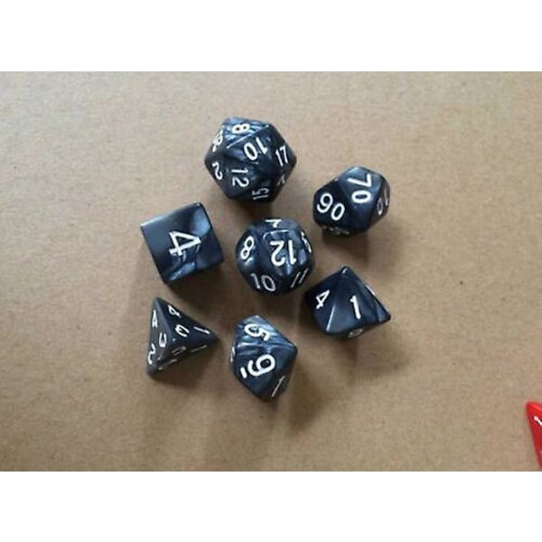 7ST polyedriska tärningar med påse grön set DnD RPG 4 6 8 10 12 20 D4-D20