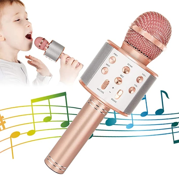 Wireless Bluetooth Karaoke Microphone, 5 in 1 Wireless Microphone for Kids, Microphone with Speaker | Remix, Mic KTV Microphone