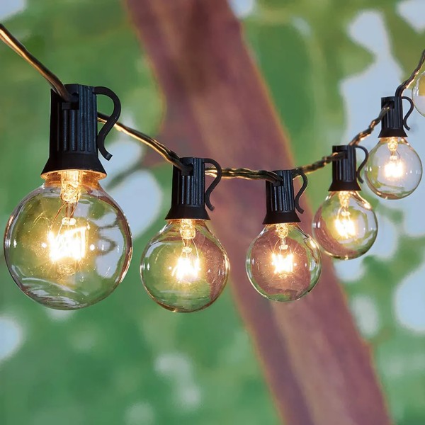 3,2 m G40 10 glödlampor, vattentäta utomhuslampor med ersättningslampor för trädgård, veranda, balkong, fest, bröllopsdekoration