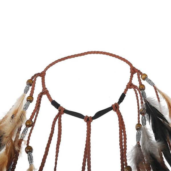 Fjær Hodeplagg Boho Hippie Hodebånd - Fancy Fjær Hodeplagg Bohemian Hodeplagg Dusker For Kvinner Jenter Karneval Hodeplagg
