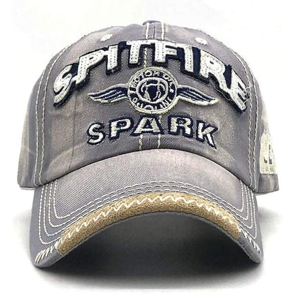 Grå retro baseballcaps Unisex justerbar metallspenne caps Klassisk lastebillue for sport hipp pop golfreiser - caps herre damer
