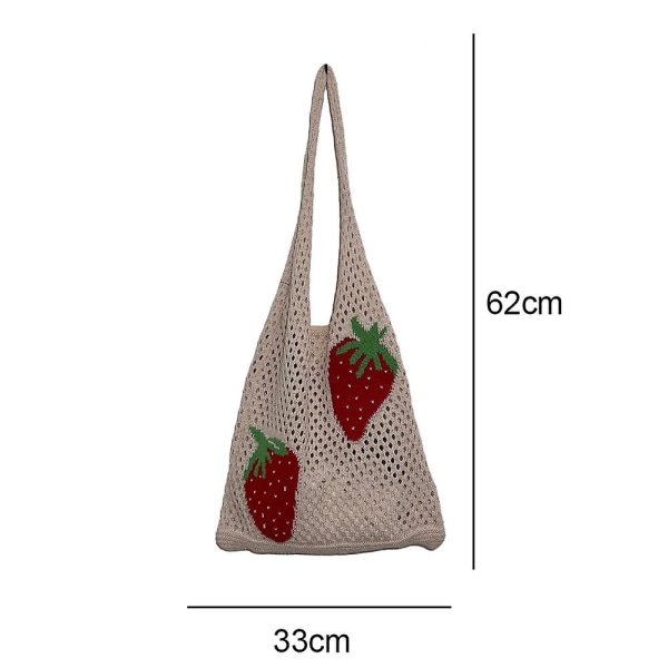 Stickad väska, mesh i nät, ihålig väska, jordgubbsväska, ylleväska, väska för kvinnor(style5)