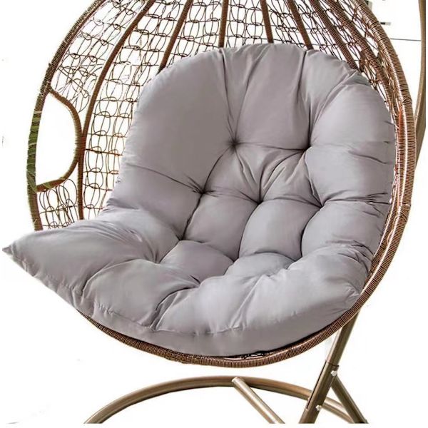 Trädgård inomhus hängande äggformad gung hammock stol sits förtjockad kudde (120*80 vanlig stil, vit)