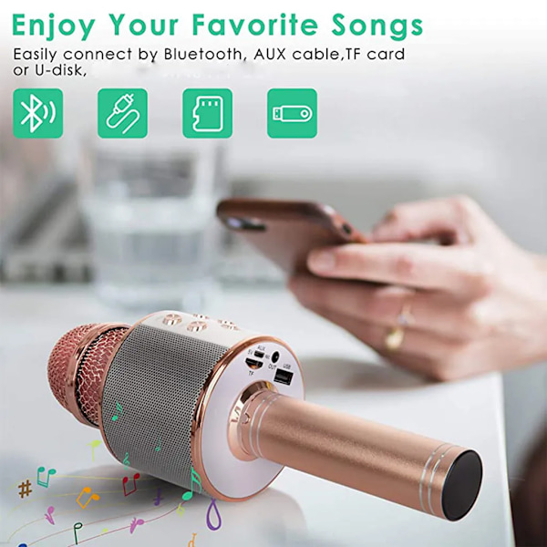 Langaton Bluetooth-karaokemikrofoni, 5-in-1 langaton mikrofoni lapsille, mikrofoni kaiuttimella | Remix, Mic KTV -mikrofoni