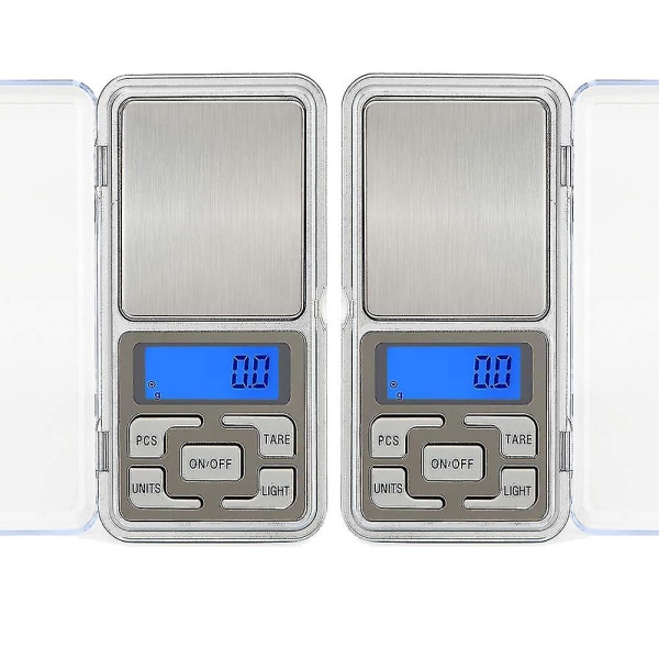 2 Pcs Digital Scale,Pocket Scale,LED Backlight Display,500G-0.01G for Kitchen,Jewellery,,Tea,,Coffee(Silver)