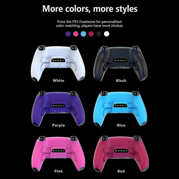 Bluetooth Gamepad för PS5 Combo Programmerbar bakåtknapp Tillbehörskontroll Svart（Vit）