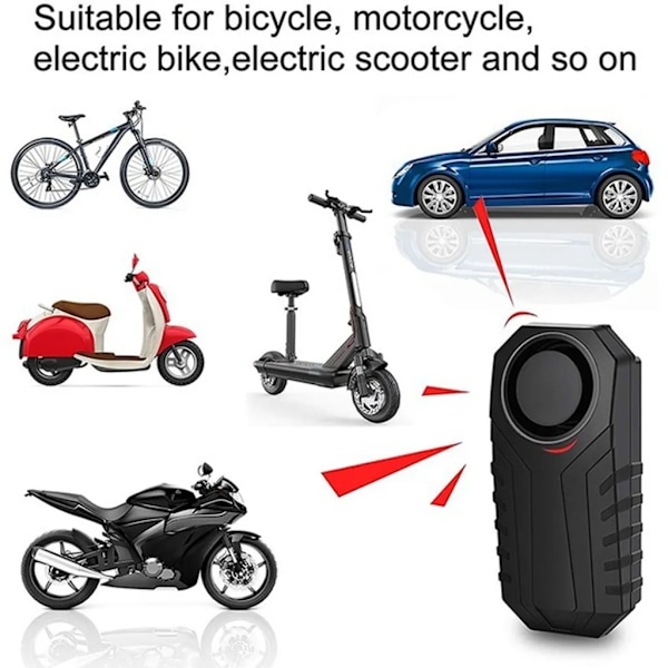 Cykel larm stöldskyddssystem med fjärrkontroll 113dB stöldskydd vibration stöldskydd för motorcykelfordon