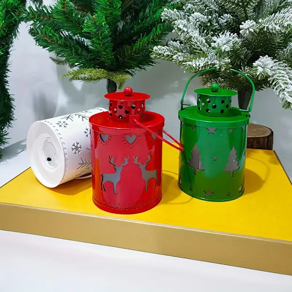 Elektroniske julelys i retro-stil med LED-lys, LED-lykter, dekorative julelys, kreative innendørs- og utendørs stemningslys