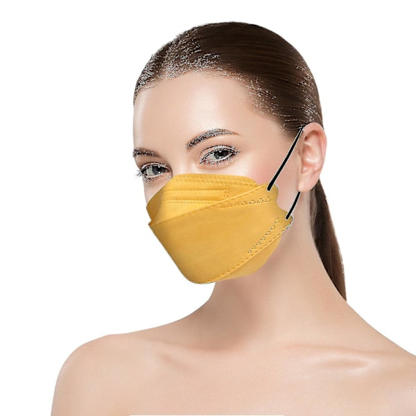 50 st Kn95 Ansiktsmasker Fiskmask Vuxen Morandi Ffp2 Mask 4-lagers skyddsmasker Kf94 Masker（Orange）