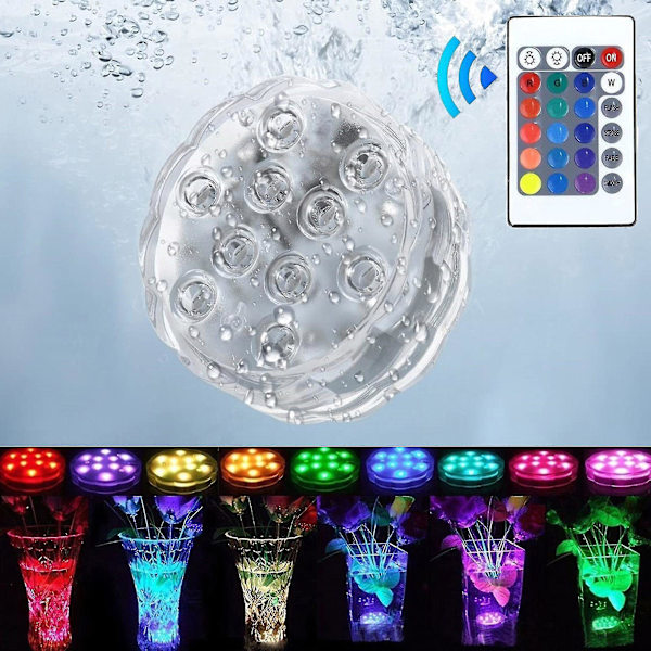Led Rgb Ambient Light Fjernbetjening Dyklampe Til Swimming Pool Party
