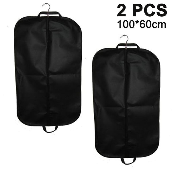 Förpackning med 2 premium rese- och förvaringsväskor som andas för kläder i svart