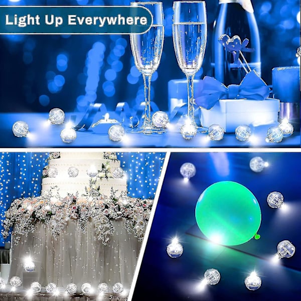 100 st Led Ballong Ljus Vit Mini Runda Led Balls Lampor Liten Vattentät Led Ball Lamp För Ballong Papper Lykta Födelsedagsfest Bröllopsfest H