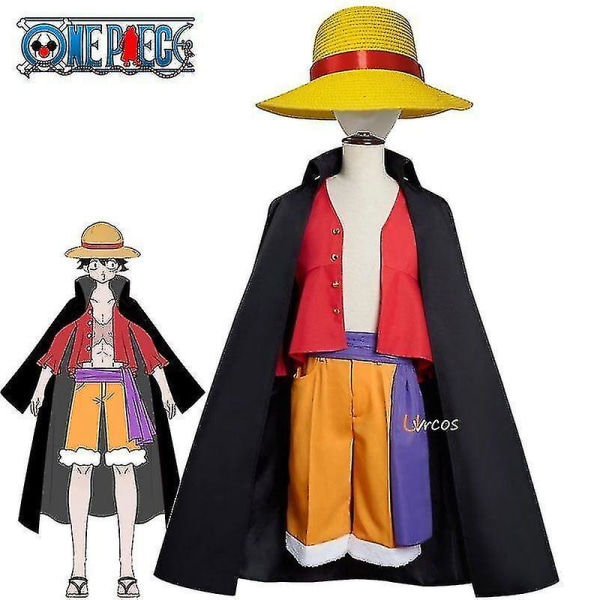 One Piece Series Wano Country Monkey D Luffy Cosplay set inklusive hatt（2XL）