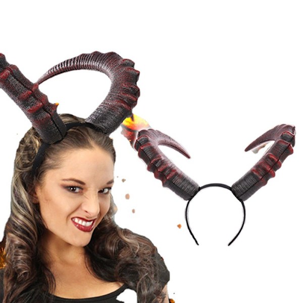 Red Devil Horns Headband Large Demon Horn Halloween Costume Cosplay Accessories for Women Men