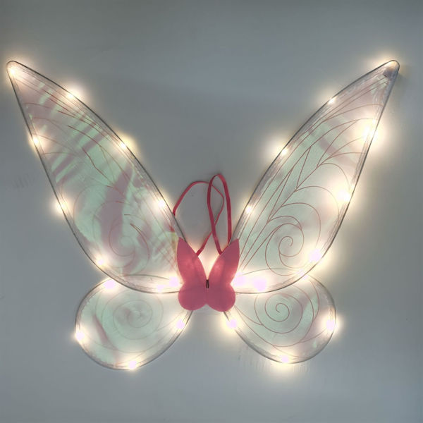 Fairy Wings Light Up Butterfly Wings Sparkly Led Fairy Wings Halloween Jul Födelsedag Cosplay present till barn（4）