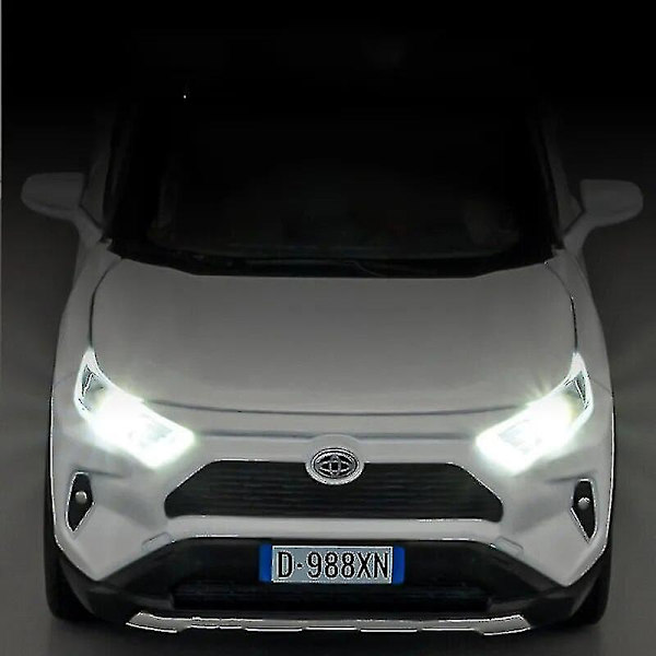 1:32 RAV4 SUV 2023 Alloy Die Cast Lekebilmodell Lyd og lys Trekk tilbake Barneleke Samleobjekter Bursdagsgave