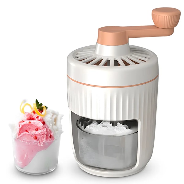 Ismaskin, handvevad slushie-tillverkare, ismaskin, vattenis, issnö, snöis, isbearbetning, is med rostfria blad