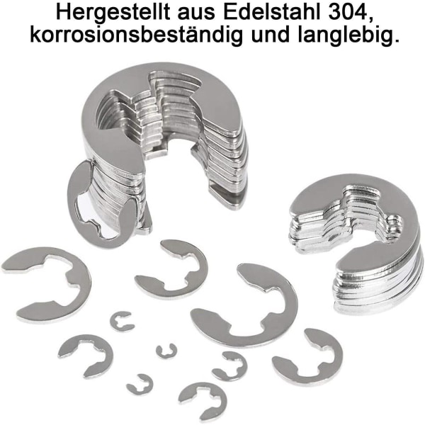 400 styks rustfrit stål E-clips låsering låsering sortiment låsring sæt