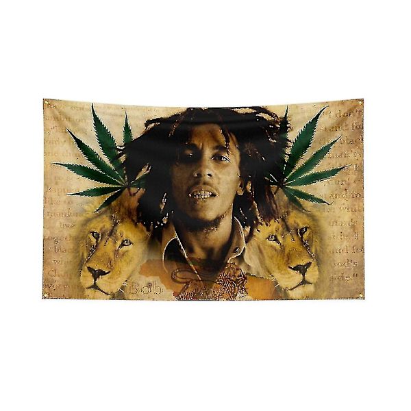 3x5 Ft Bob Marley -lippu polyesteri digitaalisesti printed Jamaika Bob Marley -lippu -xx (90 x 150 cm), J0461
