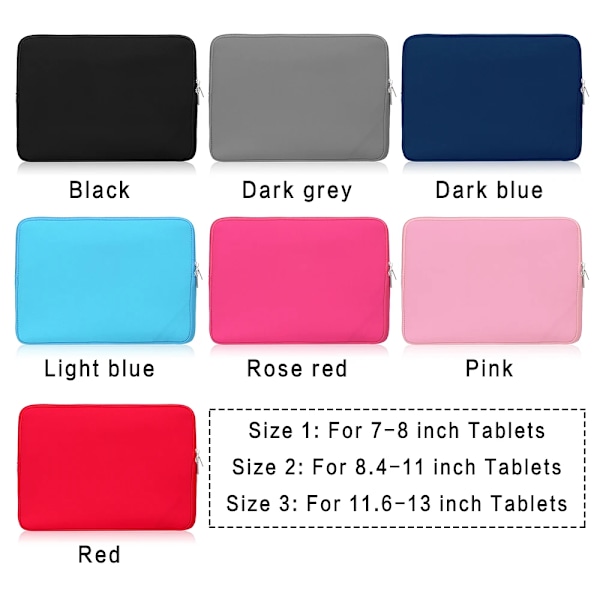 Universellt Tablet Fodral Ärm Väska Skyddande Påse Stöttålig Dammtät För Apple iPad Samsung Galaxy Tab Huawei MediaPad red For 7-8 inch