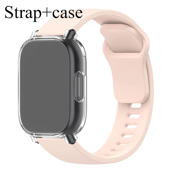 Silikonarmband + Skyddsfodral för Xiaomi Redmi Watch 5 active/5 Lite Full Cover Skärm TPU Mjukt Skal och Andningsbart Sportband PTr Redmi Watch 5 Active