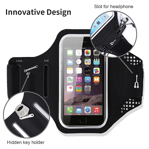 Armband för löpning för iPhone 15 14 13 12 11 Pro Max Samsung Xiaomi Oppo Huawei Honor Utomhus Sport Armband Fodral Telefonväska Red