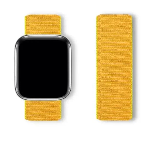 Nylon Loop Armband för Apple Watch band 44mm 40mm 45mm 41mm 46 42mm 49mm 44 45 mm armband iWatch serie 10 9 SE 7 6 5 4 Ultra 2 Canary Yellow 40 42 44 45 46 49 mm