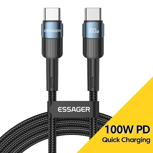 Essager 100W C Till C Typ C Kabel USB C PD Snabbladdningskabel Sladd För Macbook Samsung Xiaomi Typ C USB C Kabel 100W Blue 3m