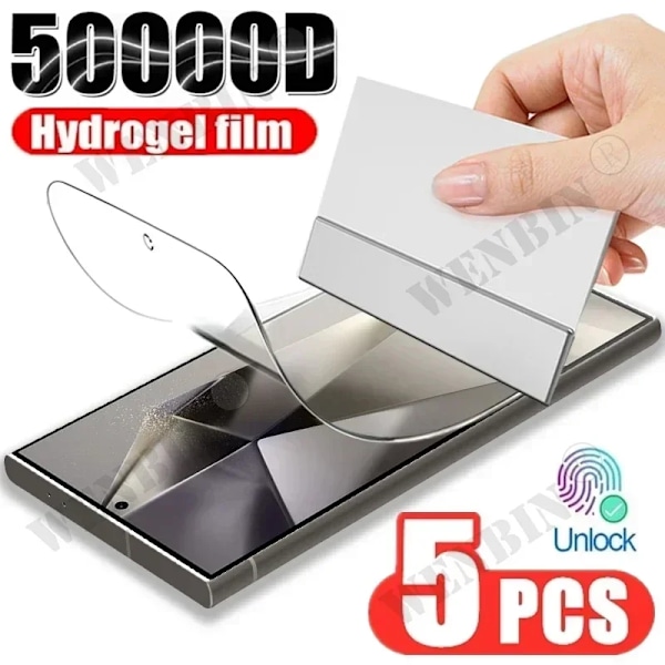 5 st Hydrogel Film för Samsung S25 S24 S23 S22 S21 Ultra Plus S21 S23 S24 FE A56 A55 A54 A36 A35 A15 A16 5G Skärmskydd Samsung S24 Plus 5 Pcs Hydrogel Film