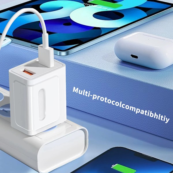Dubbel USB-laddare 2.4A Snabbladdning Telefonladdare Strömadaptrar För iPhone Xiaomi Samsung EU/US-kontakt Snabbladdande Väggladdare EU Plug White
