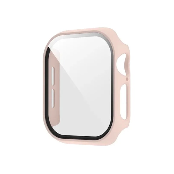 Härdat Glas+Skal För Apple Watch serie 10 42mm 46mm Matt Hård PC bumper Skärmskydd Fodral iWatch 10 42/46 Tillbehör Pink 26 Series456 SE 44MM