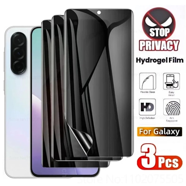 3 st Anti-Spion Hydrogel Film För Samsung Galaxy A05 A06 A15 A16 A26 A53 A56 Skärmskydd För Samsung A13 A23 A36 A52 A55 A73 Galaxy A23 Anti Peeping