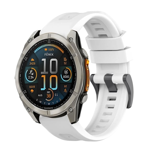 20/22/26 mm Quick Fit silikonarmband för Garmin Fenix 8/Tactix 8/Fenix E/Fenix E 7X 6X sportigt, ventilerande band för Garmin Enduro 3 White Garmin Epix pro gen2