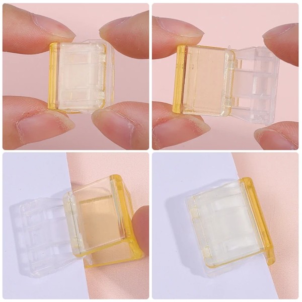 Godisfärg Transparent Tryck Gem Pusher Papper Testfiler Mini Förvaringsklämma Indexsida Klämma Kontorsbindning Skrivmaterial Random 1PCS