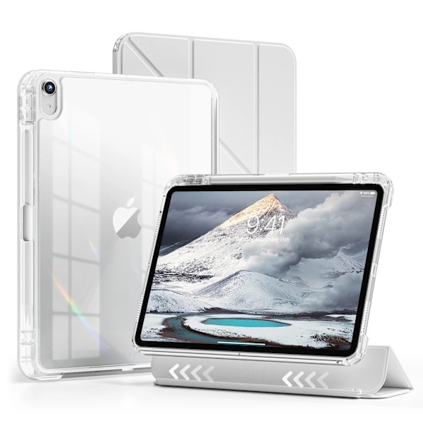 ZOYU Smart Case med pennhållare för iPad Air 4 Air 5 Air 6 A16 11:e M2 M3 iPad Pro 11 12.9 13 10 Gen 10.2 9:e 8:e 7:e Mini 7 6 Grey iPad Air45 2020-2022