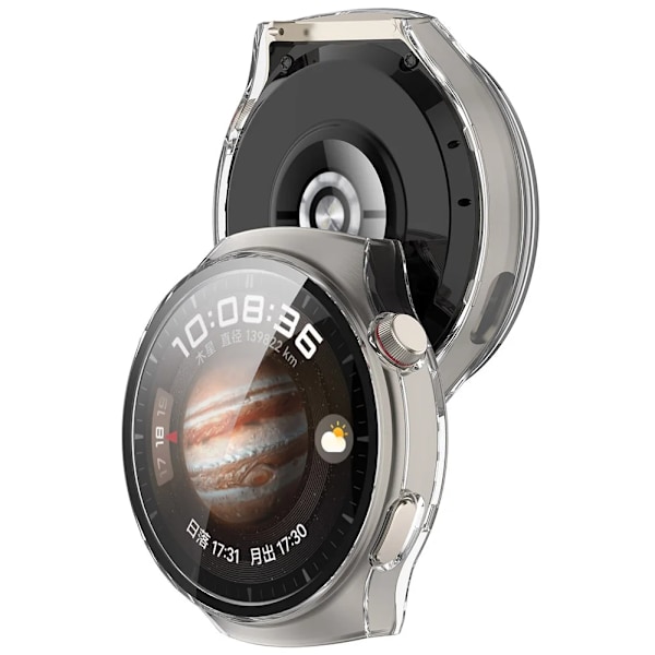 PC Klockskyddsfodral för Huawei Watch4 Pro Space Edition Stötsäkert Fullskärmsskydd Skal /M Härdat Glas clear