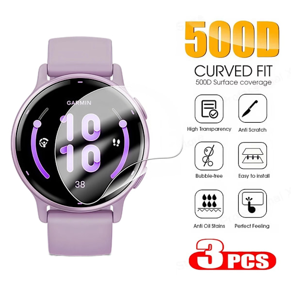 För Garmin Vivoactive 5 Hydrogel Film Repskydd HD Klar Skärmskydd För Garmin Vivoactive 3 4 4S 5 Vivoactive5 Inget Glas For Vivoactive 3 3PCS