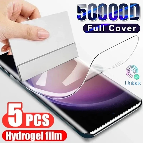 5 st Hydrogelfilm för Samsung Galaxy S20 S22 S21 S23 S24 Ultra S10 S9 S8 Plus FE Skärmskydd för Samsung Note 20 10 9 Plus S8 Plus or S9 Plus 5Pcs Hydrogel Film