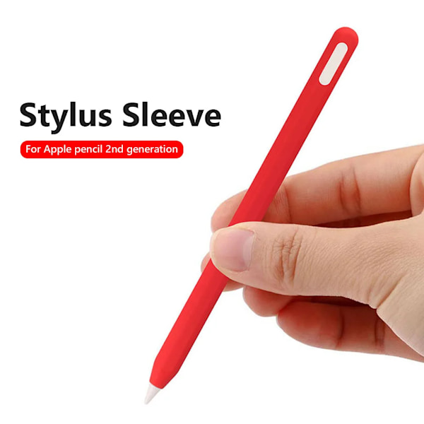 Fodral för Apple Pencil 2, iPad Pencil 2:a generationen Touch Pen Skydd Tablet Stylus Anti-förlorad Mjukt Skyddande Hylsa Tillbehör White