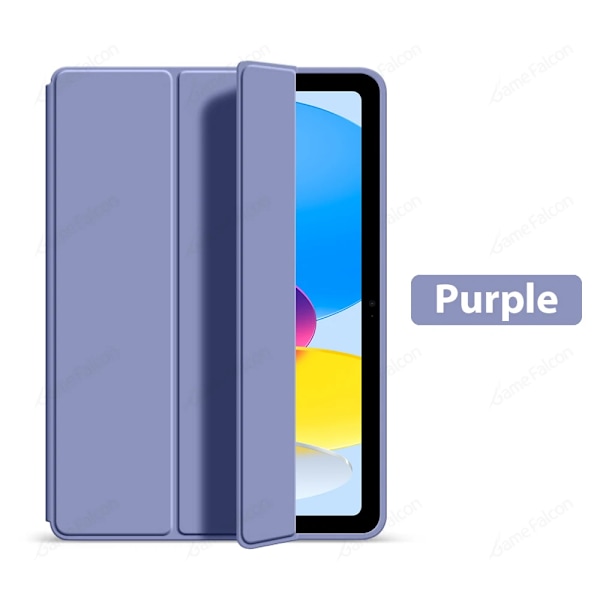 Fodral för Ipad A16 10 9 9:e 10:e Generationen 2025 Pro 13 11:e M4 12.9 Funda För iPad Air 11 M3 M2 5 4 Mini 6 7 A17 10.2 10.9 Skydd Purple 7th 8th 9th 10.2