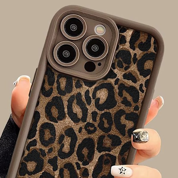 Vinter Leopardtryck Telefonkedja Fodral För iPhone 16 15 14 13 11 12 Pro Max Plus Söt Kort Nylon Snodd Hängande Repskydd Whit Chain For iphone 15Plus