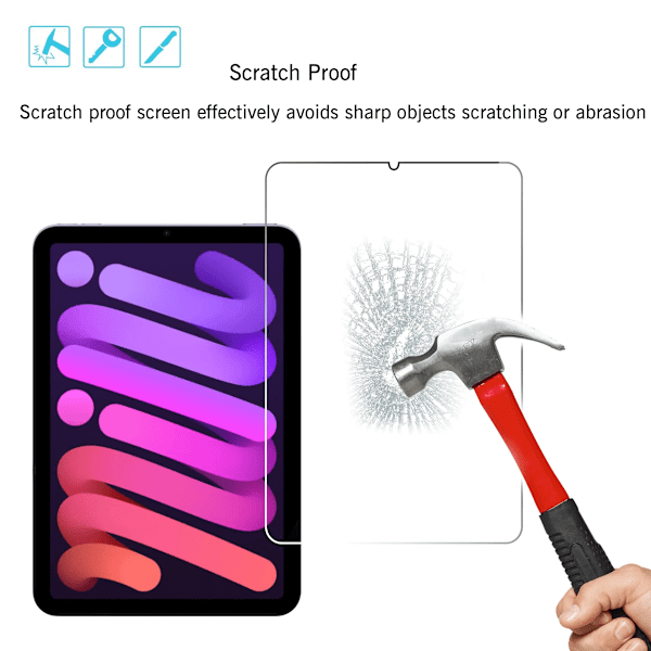 2 st Härdat Glas Skärmskydd för iPad Mini 7 6 a17 Pro 8.3 tum Mini 4 5 7.9 2024 2021 Tablet Tillbehör Film Mini6 7