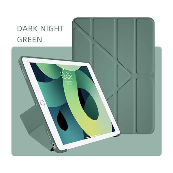 Fodral för Ipad Pro 11, iPad Air 11 11:e 11 2025 5:e 4:e 6:e 10.9 Funda iPad 9:e 10:e 7:e 8:e Gen Fodral Mini 6 7 4 5 10.2 9.7 Skydd DARK GREEN iPad 2 3 4 9.7