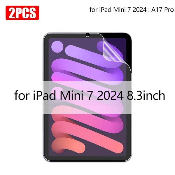 2 st/förpackning Papperskänsla Skärmskydd Målningsmatt PET-film För iPad Pro 11 13 M4 12.9in Air Mini 8:e 9:e 10:e Gen 9.7 10.9 For iPad Mini 7 2024