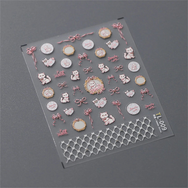 1 st 5D Japanska Kawaii Fjärils Nagelstickers Lyx Glitter Skal Aurora Nagelkonst Dekorationer Dekaler DIY Manikyr Slider Folie 1pcs TL-009
