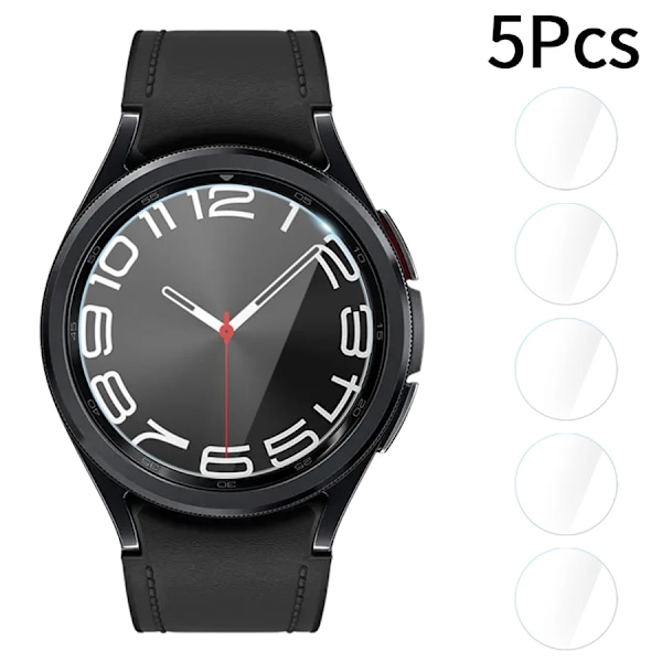 Härdat Glas Film för Samsung Galaxy Watch 6 40mm 44mm Anti-Repor Klar Skärmskydd för Galaxy Watch 6 Classic 43mm 47mm 5 pieces Galaxy Watch 6 40mm