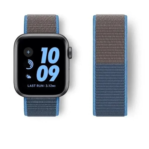 Nylon Loop Armband för Apple Watch band 44mm 40mm 45mm 41mm 46 42mm 49mm 44 45 mm armband iWatch serie 10 9 SE 7 6 5 4 Ultra 2 Surf Blue 55 42 44 45 46 49 mm