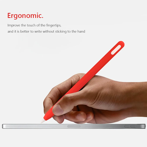 Fodral för Apple Pencil 2, iPad Pencil 2:a generationen Touch Pen Skydd Tablet Stylus Anti-förlorad Mjukt Skyddande Hylsa Tillbehör Grey